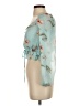 Intermix 100% Silk Teal 3/4 Sleeve Silk Top Size 2 - photo 5