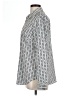 Ann Taylor 100% Polyester Checkered-gingham Graphic White Gray Long Sleeve Blouse Size L - photo 5