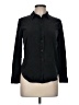 Assorted Brands 100% Silk Solid Black Long Sleeve Silk Top Size M - photo 1
