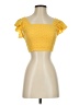 Shein Yellow Short Sleeve Top Size 2 - photo 1