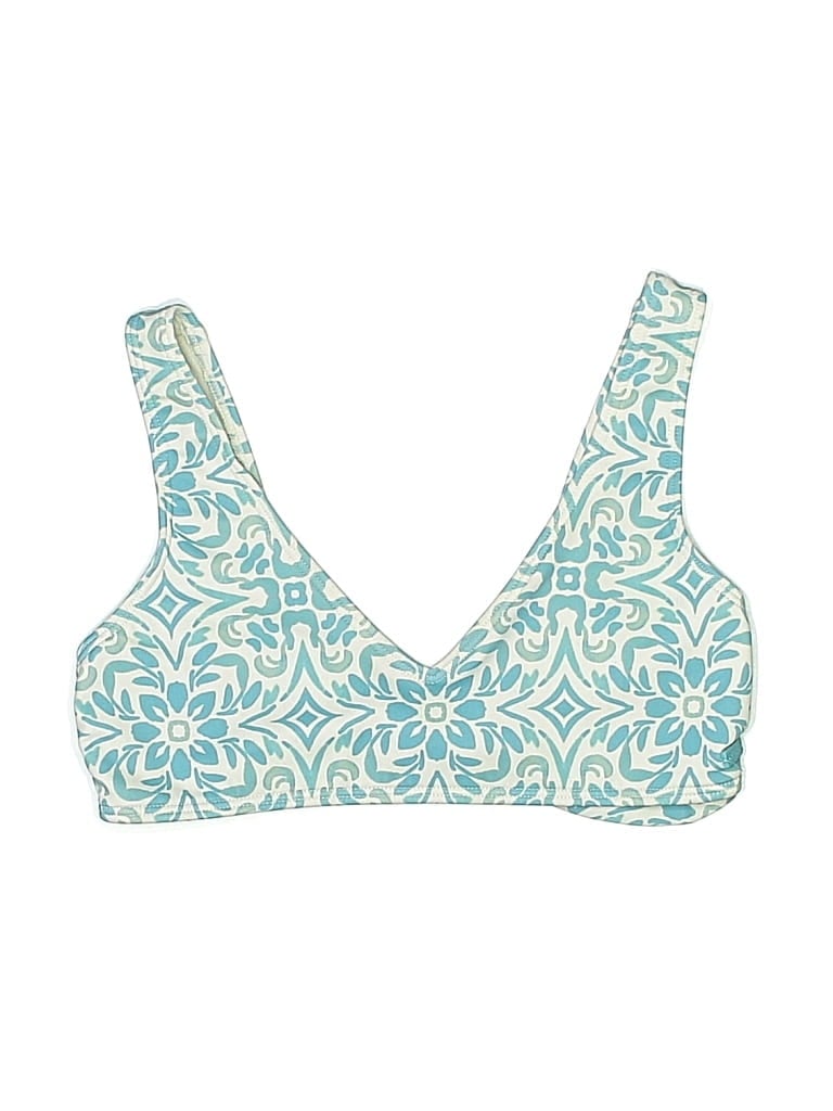 Pre-owned Roxy Swimsuit Top Teal Paisley Pattern Swimwear