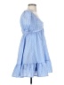 Shein 100% Polyester Checkered-gingham Blue Casual Dress Size 4 - photo 4