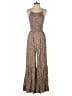 Japna 100% Rayon Animal Print Brown Jumpsuit Size S - photo 1
