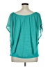 Alyx 100% Polyester Teal Short Sleeve Blouse Size 0X - photo 2