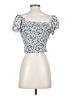 Blush 100% Polyester Blue Short Sleeve Top Size S - photo 2