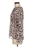 Cupcakes & Cashmere Animal Print Silver Long Sleeve Blouse Size M - photo 5