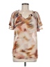Democracy Tan Short Sleeve Blouse Size M - photo 1