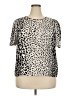 Apt. 9 100% Polyester Animal Print Ivory Short Sleeve Top Size XXL - photo 1