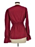 Shein 100% Polyester Burgundy Long Sleeve Blouse Size 8 - 10 - photo 2
