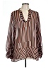 CAbi 100% Polyester Stripes Brown Long Sleeve Blouse Size L - photo 1