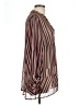 CAbi 100% Polyester Stripes Brown Long Sleeve Blouse Size L - photo 4