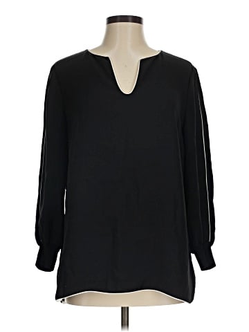 Lafayette 148 New York Long Sleeve Silk Top (view 1)