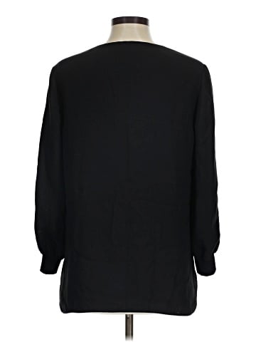 Lafayette 148 New York Long Sleeve Silk Top (view 2)