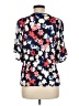 Elle 100% Rayon Floral Blue Short Sleeve Blouse Size M - photo 2