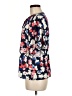 Elle 100% Rayon Floral Blue Short Sleeve Blouse Size M - photo 5