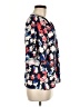 Elle 100% Rayon Floral Blue Short Sleeve Blouse Size M - photo 4
