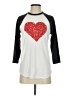 Assorted Brands Hearts Silver 3/4 Sleeve T-Shirt Size S - photo 1