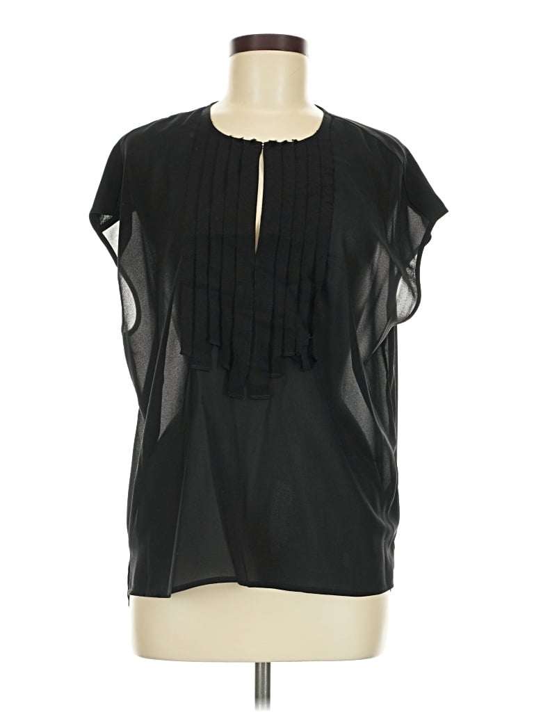 Pre-owned Jcrew Short Sleeve Blouse In Black