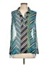 CAbi 100% Polyester Chevron-herringbone Blue Sleeveless Blouse Size XL - photo 1