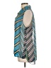 CAbi 100% Polyester Chevron-herringbone Blue Sleeveless Blouse Size XL - photo 5