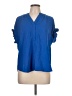 Skye's The Limit 100% Polyester Blue Short Sleeve Blouse Size L - photo 1