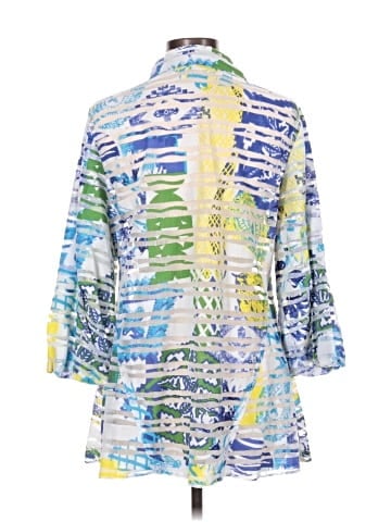 MULTIPLES 3/4 Sleeve Button-Down Shirt (view 2)