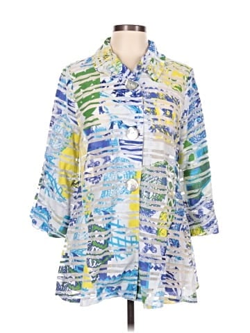 MULTIPLES 3/4 Sleeve Button-Down Shirt (view 1)