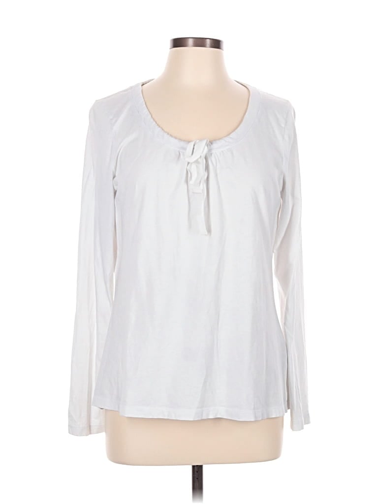 Pre-owned L.l.bean Long Sleeve Blouse In Silver