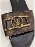 Louis Vuitton Brown Patent Monogram Lock It Flat slide Sandals Size EU 38 1/2 - photo 5