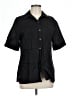 Talbots 100% Linen Solid Black Short Sleeve Blouse Size 12 - photo 1