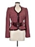 Metrostyle Tweed Solid Snake Print Burgundy Blazer Size 6 - photo 1