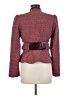 Metrostyle Tweed Solid Snake Print Burgundy Blazer Size 6 - photo 2