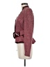 Metrostyle Tweed Solid Snake Print Burgundy Blazer Size 6 - photo 5