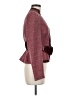Metrostyle Tweed Solid Snake Print Burgundy Blazer Size 6 - photo 4