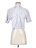 Dizzy Lizzy Stripes Silver Short Sleeve Button-Down Shirt Size XS - photo 1