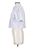 Dizzy Lizzy Stripes Silver Short Sleeve Button-Down Shirt Size XS - photo 5