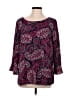 Talbots 100% Polyester Burgundy 3/4 Sleeve Blouse Size L - photo 1