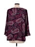 Talbots 100% Polyester Burgundy 3/4 Sleeve Blouse Size L - photo 2