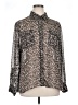 Ellen Tracy 100% Polyester Animal Print Silver Long Sleeve Blouse Size XL - photo 1