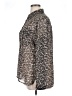 Ellen Tracy 100% Polyester Animal Print Silver Long Sleeve Blouse Size XL - photo 5