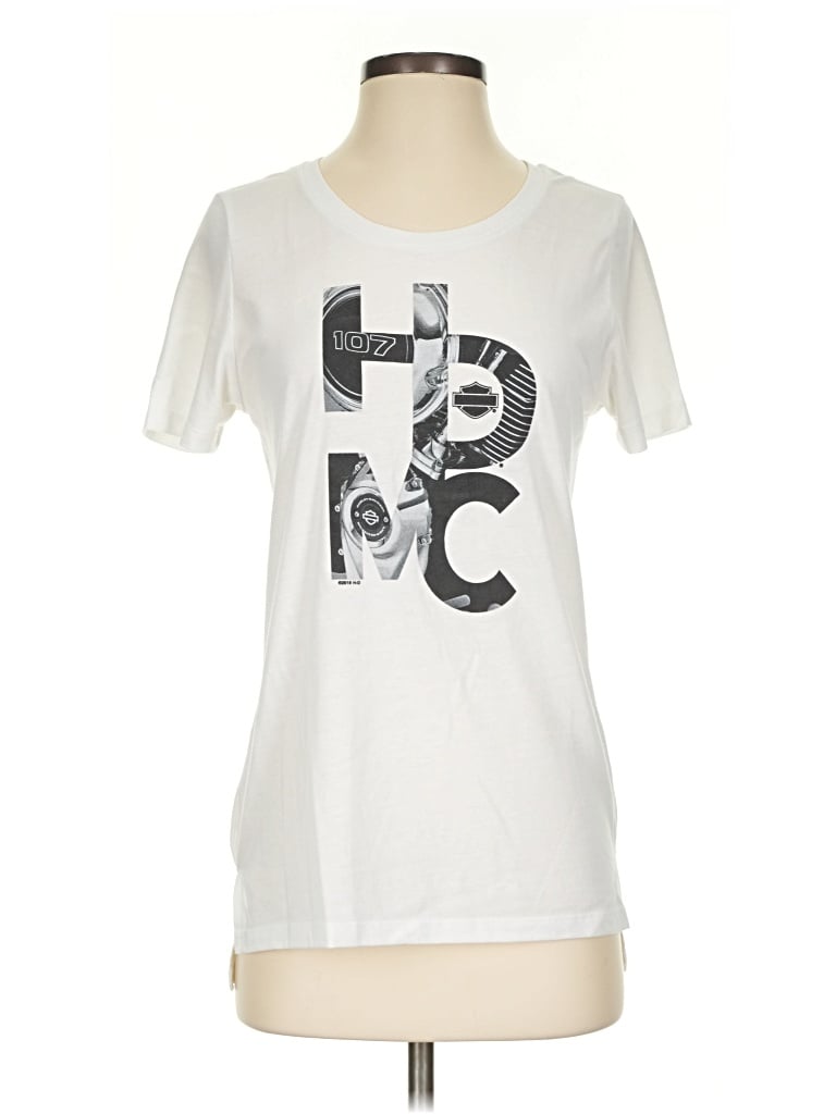 Pre-owned Harley Davidson Short Sleeve T-shirt In Silver