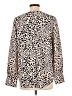Ann Taylor Animal Print Tan Long Sleeve Blouse Size L - photo 2