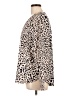 Ann Taylor Animal Print Tan Long Sleeve Blouse Size L - photo 5