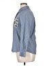 Thakoon Floral Stripes Blue Long Sleeve Button-Down Shirt Size L - photo 5