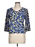 Ruby Rd. Blue 3/4 Sleeve Blouse Size L (petite) - photo 1