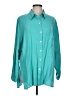 Unbranded Teal 3/4 Sleeve Button-Down Shirt Size L (estimated) - photo 1