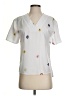 Unbranded Stars White Short Sleeve Blouse Size S - photo 1