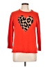 J.Crew 100% Cashmere Hearts Orange Cashmere Pullover Sweater Size L - photo 1
