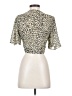 e.ssue 100% Polyester Animal Print Ivory Short Sleeve Blouse Size S - photo 2
