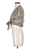 e.ssue 100% Polyester Animal Print Ivory Short Sleeve Blouse Size S - photo 5